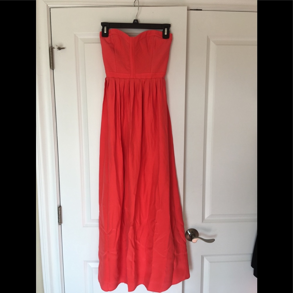 Parker silk strapless gown size S